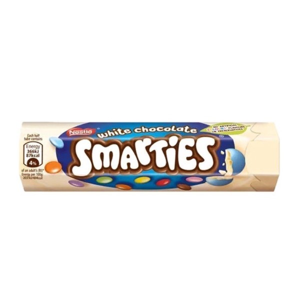 SMARTIES HEX TUBE 34G WHITE CHOCOLATE