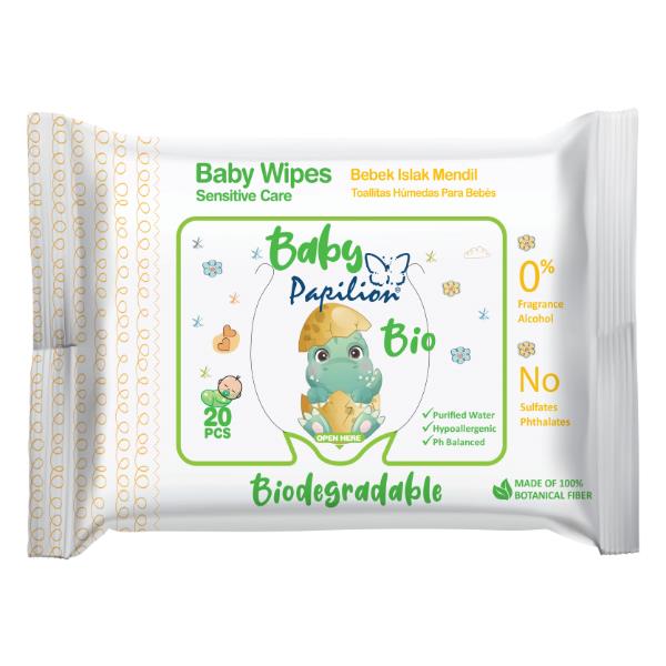 PAPILION BABY WIPES X20 BIO FRAG FREE