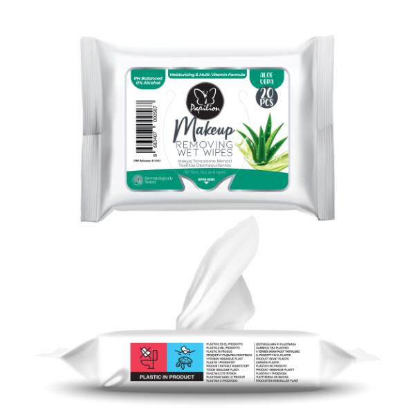 PAPILION MAKE UP REM. WIPES X20 ALOE VER
