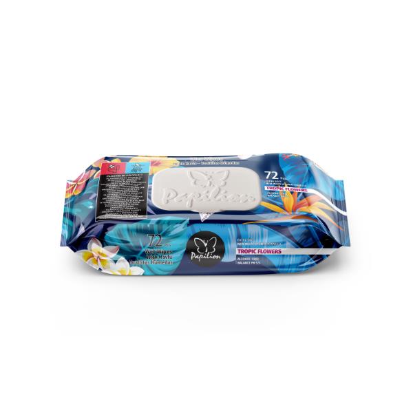 PAPILION WET WIPES X72 TROPIC FLOWERS