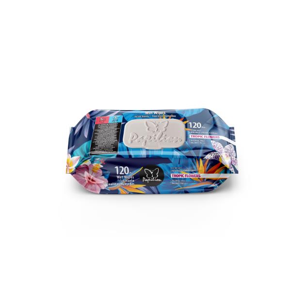 PAPILION WET WIPES X120 TROPIC FLOWERS