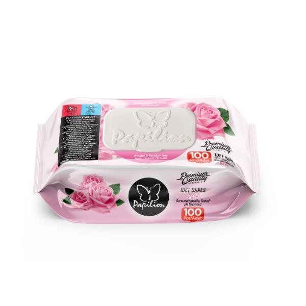 PAPILION WET WIPES X100 ROSE