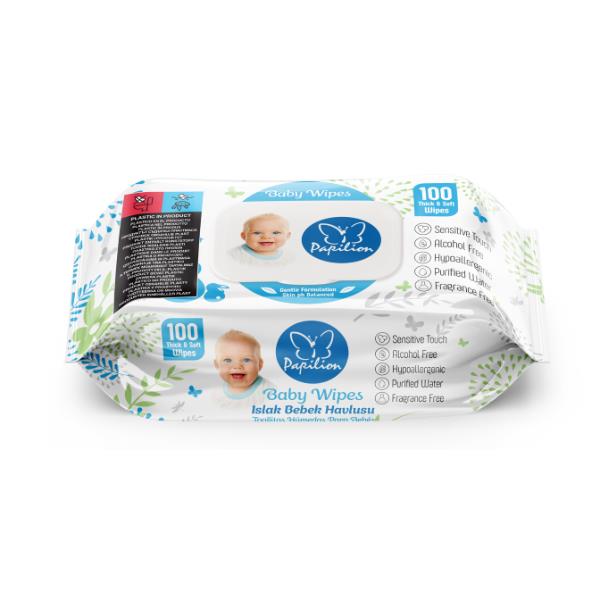 PAPILION BABY WET WIPES X100 FRAG FREE